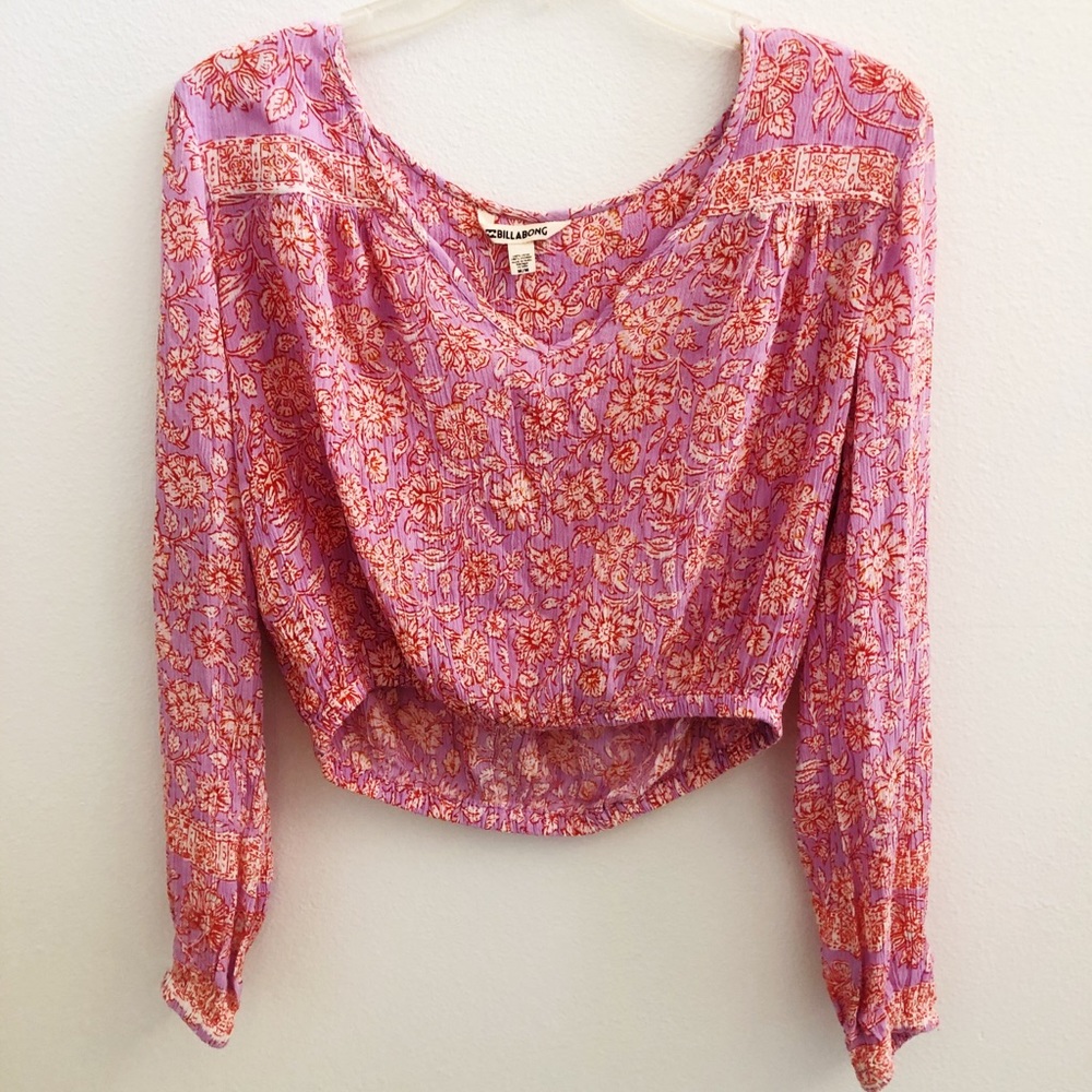 Billabong pink floral top